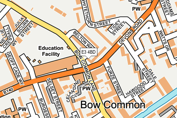 E3 4BD map - OS OpenMap – Local (Ordnance Survey)