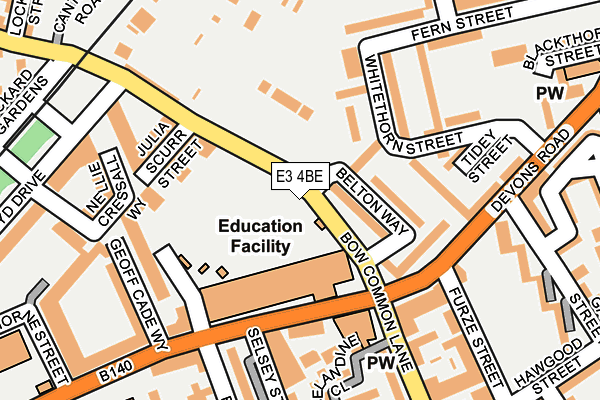 E3 4BE map - OS OpenMap – Local (Ordnance Survey)