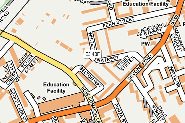 E3 4BF map - OS OpenMap – Local (Ordnance Survey)