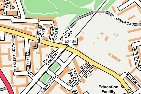 E3 4BH map - OS OpenMap – Local (Ordnance Survey)
