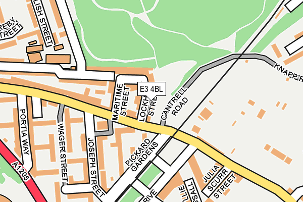 E3 4BL map - OS OpenMap – Local (Ordnance Survey)