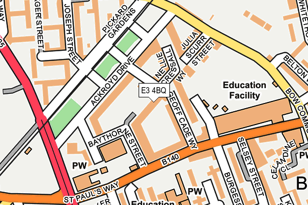 E3 4BQ map - OS OpenMap – Local (Ordnance Survey)