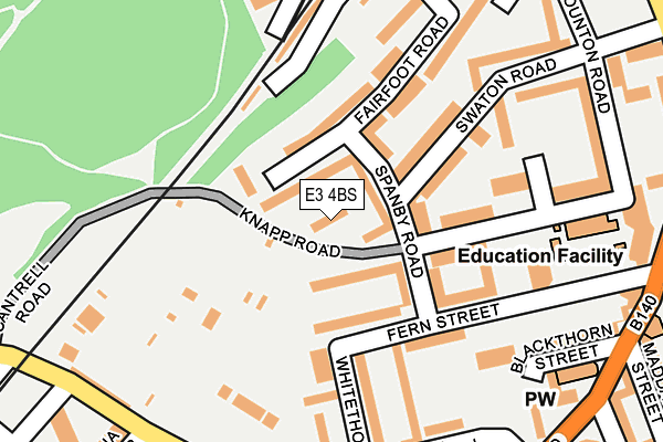 E3 4BS map - OS OpenMap – Local (Ordnance Survey)