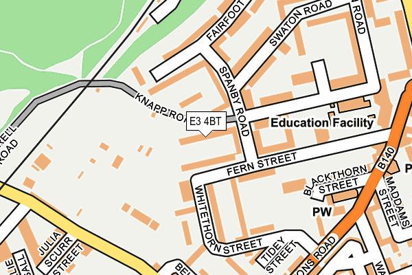 E3 4BT map - OS OpenMap – Local (Ordnance Survey)