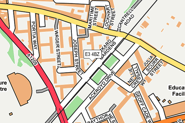 E3 4BZ map - OS OpenMap – Local (Ordnance Survey)
