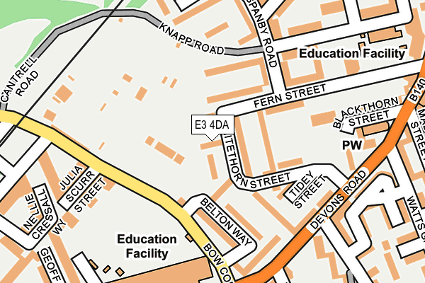 E3 4DA map - OS OpenMap – Local (Ordnance Survey)