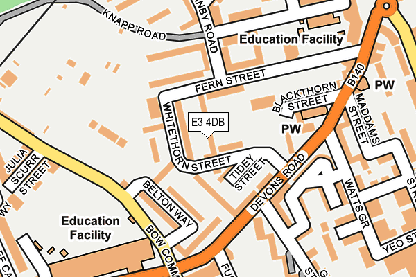 E3 4DB map - OS OpenMap – Local (Ordnance Survey)