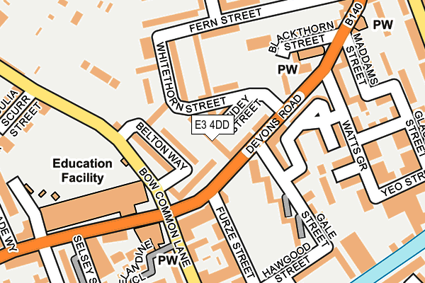 E3 4DD map - OS OpenMap – Local (Ordnance Survey)