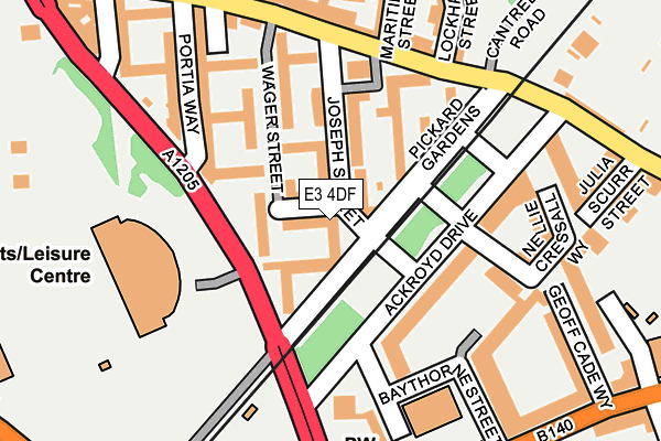 E3 4DF map - OS OpenMap – Local (Ordnance Survey)