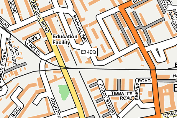 E3 4DQ map - OS OpenMap – Local (Ordnance Survey)