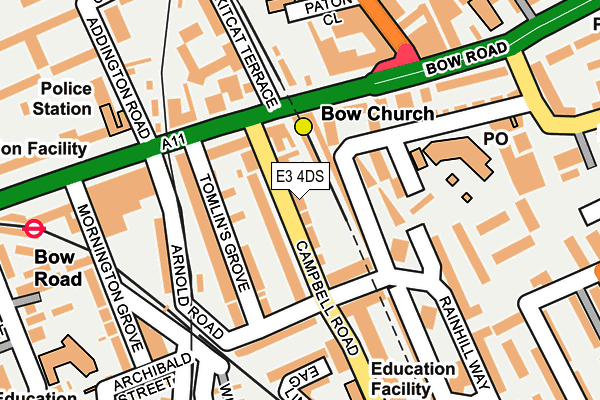 E3 4DS map - OS OpenMap – Local (Ordnance Survey)
