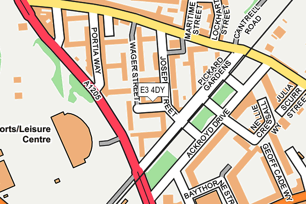 E3 4DY map - OS OpenMap – Local (Ordnance Survey)