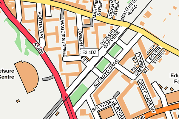 E3 4DZ map - OS OpenMap – Local (Ordnance Survey)