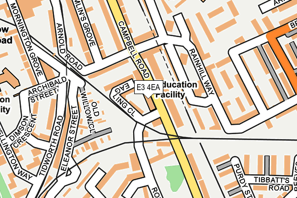 E3 4EA map - OS OpenMap – Local (Ordnance Survey)