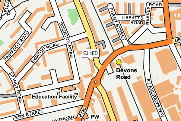 E3 4ED map - OS OpenMap – Local (Ordnance Survey)
