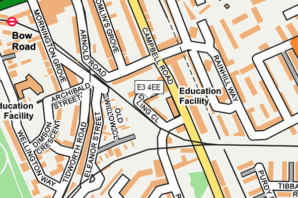 E3 4EE map - OS OpenMap – Local (Ordnance Survey)
