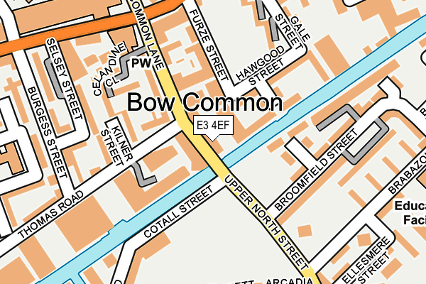 E3 4EF map - OS OpenMap – Local (Ordnance Survey)