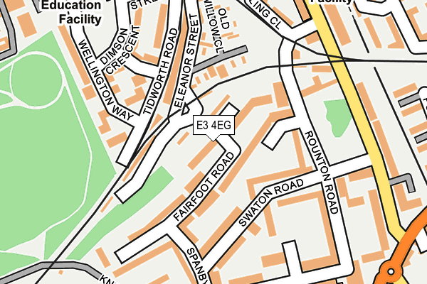 E3 4EG map - OS OpenMap – Local (Ordnance Survey)