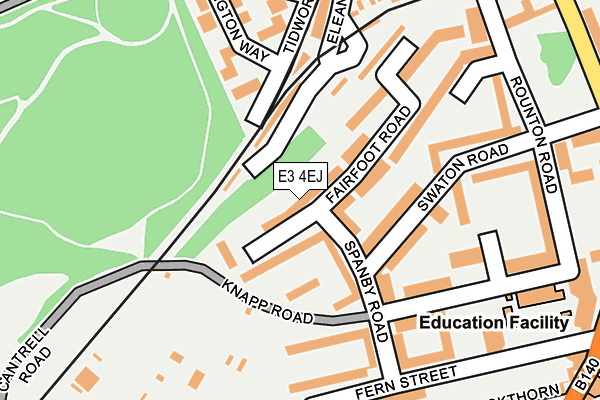 E3 4EJ map - OS OpenMap – Local (Ordnance Survey)