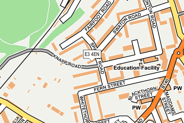 E3 4EN map - OS OpenMap – Local (Ordnance Survey)