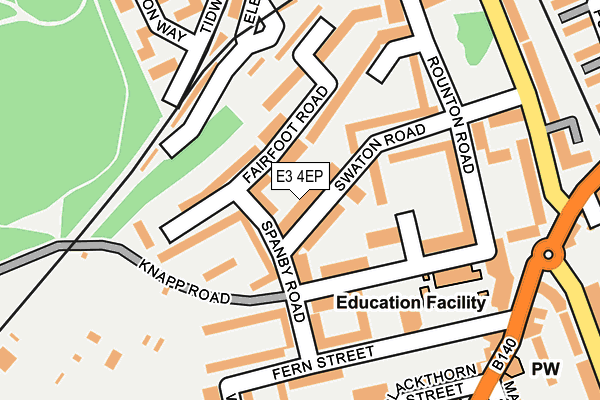 E3 4EP map - OS OpenMap – Local (Ordnance Survey)