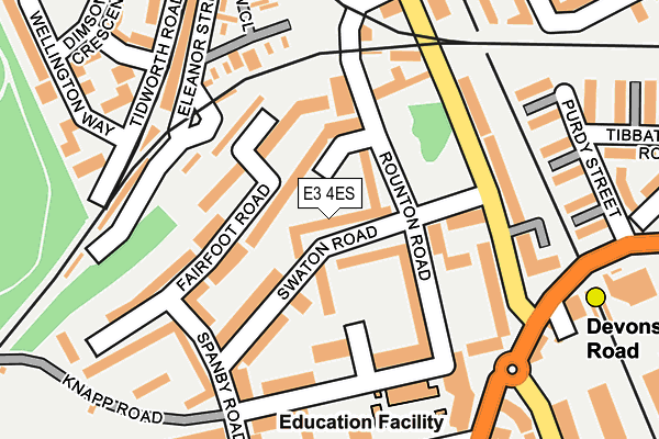 E3 4ES map - OS OpenMap – Local (Ordnance Survey)