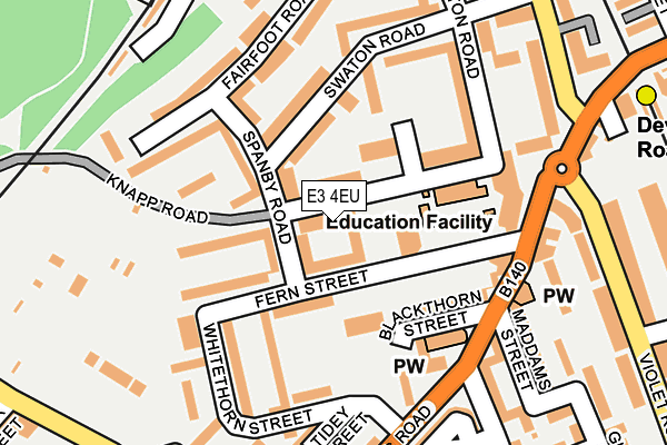 E3 4EU map - OS OpenMap – Local (Ordnance Survey)
