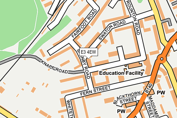 E3 4EW map - OS OpenMap – Local (Ordnance Survey)