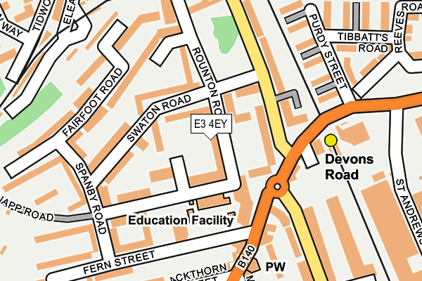 E3 4EY map - OS OpenMap – Local (Ordnance Survey)