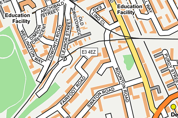 E3 4EZ map - OS OpenMap – Local (Ordnance Survey)