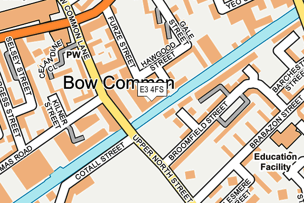 E3 4FS map - OS OpenMap – Local (Ordnance Survey)