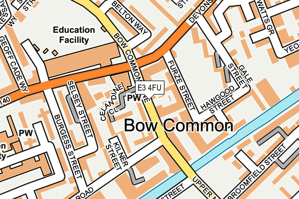 E3 4FU map - OS OpenMap – Local (Ordnance Survey)