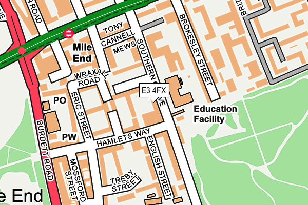 E3 4FX map - OS OpenMap – Local (Ordnance Survey)