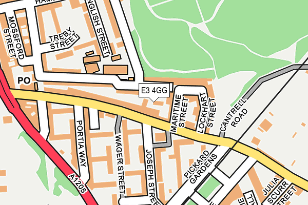 E3 4GG map - OS OpenMap – Local (Ordnance Survey)