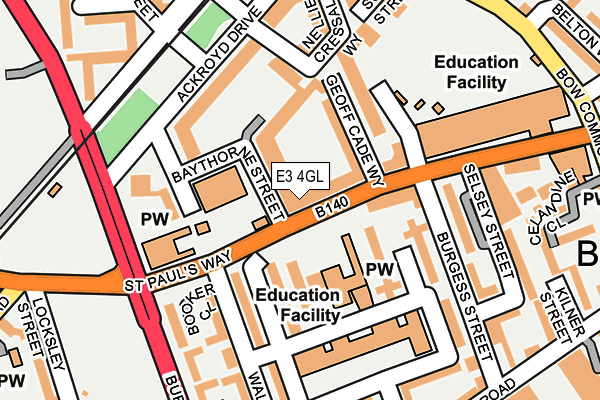 E3 4GL map - OS OpenMap – Local (Ordnance Survey)