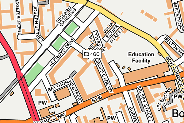 E3 4GQ map - OS OpenMap – Local (Ordnance Survey)