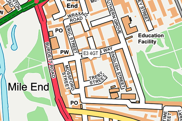 E3 4GT map - OS OpenMap – Local (Ordnance Survey)