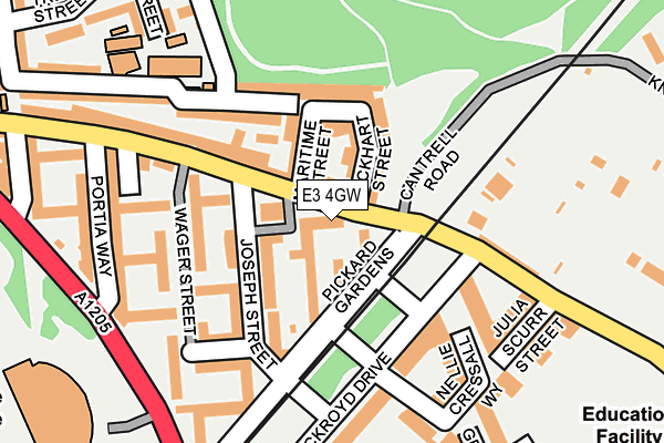 E3 4GW map - OS OpenMap – Local (Ordnance Survey)
