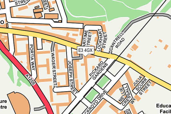 E3 4GX map - OS OpenMap – Local (Ordnance Survey)