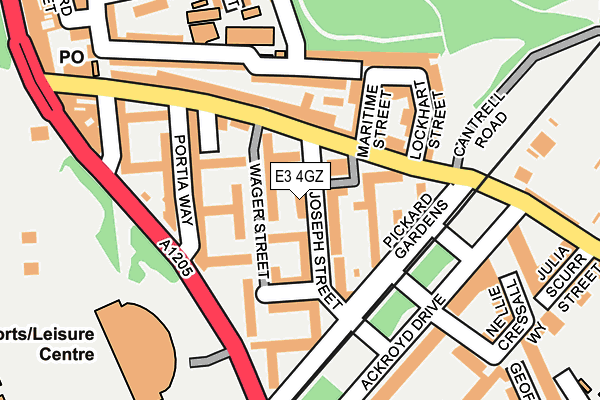E3 4GZ map - OS OpenMap – Local (Ordnance Survey)