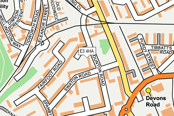 E3 4HA map - OS OpenMap – Local (Ordnance Survey)