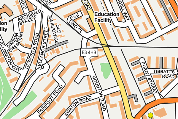E3 4HB map - OS OpenMap – Local (Ordnance Survey)
