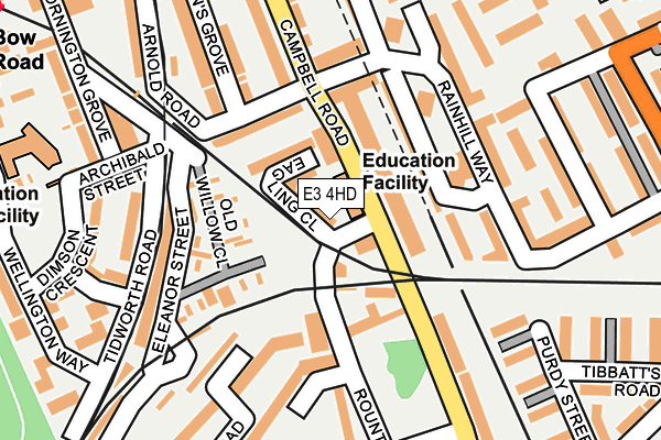 E3 4HD map - OS OpenMap – Local (Ordnance Survey)