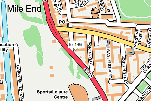 E3 4HG map - OS OpenMap – Local (Ordnance Survey)