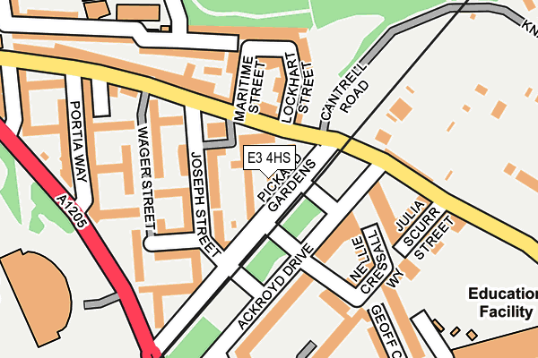 E3 4HS map - OS OpenMap – Local (Ordnance Survey)