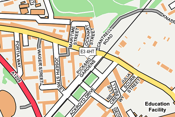 E3 4HT map - OS OpenMap – Local (Ordnance Survey)