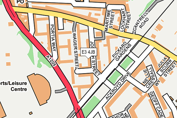 E3 4JB map - OS OpenMap – Local (Ordnance Survey)