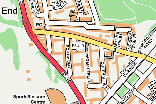 E3 4JD map - OS OpenMap – Local (Ordnance Survey)