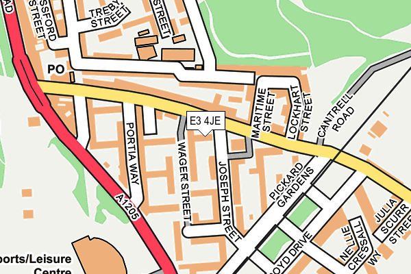 E3 4JE map - OS OpenMap – Local (Ordnance Survey)