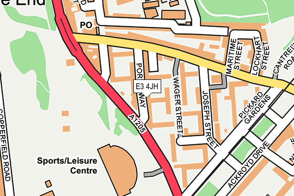 E3 4JH map - OS OpenMap – Local (Ordnance Survey)